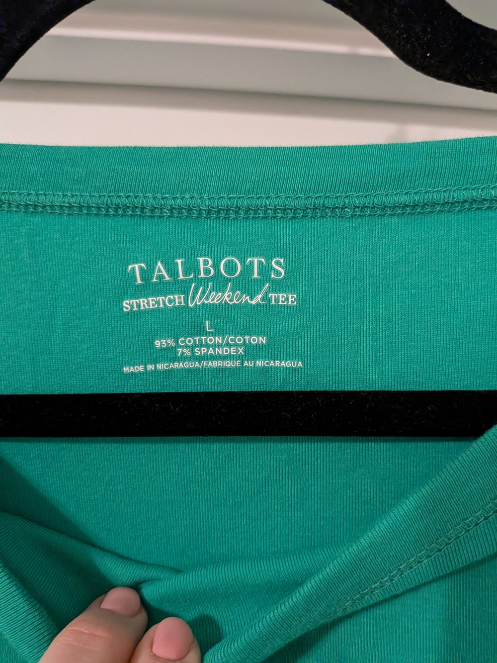 Talbots Teal Short-Sleeve Crewneck Shirt - Picture 2 of 3